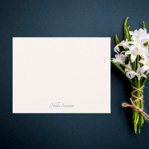 Chic Modern Minimalist Ivory & Grey Personalized Card