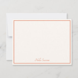 Chic Modern Minimalist Ivory Peach Coral Girly Card