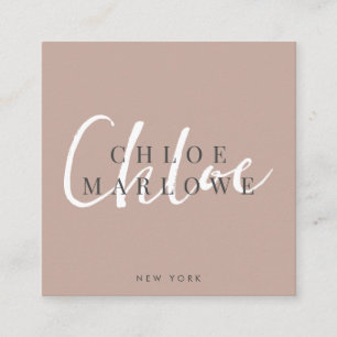 Chic Modern Minimalist Monogram Square Business Card