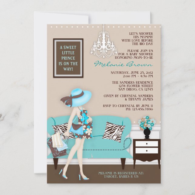 Chic Modern Mom Baby Shower Invite (Front)