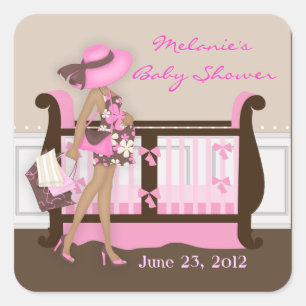 Chic Modern Mom Baby Shower Stickers