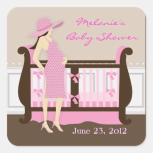 Chic Modern Mom Baby Shower Stickers