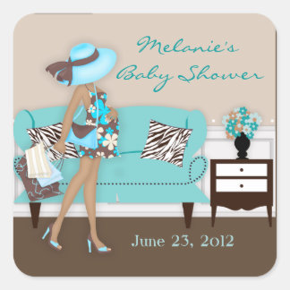 Chic Modern Mom Baby Shower Stickers