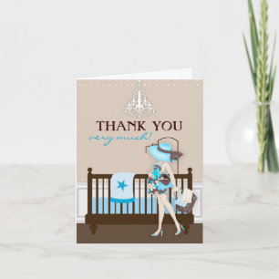 Chic Modern Mom Baby Shower Thank You Card
