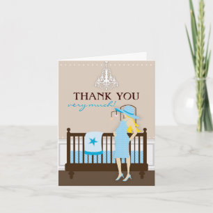 Chic Modern Mom Baby Shower Thank You Card
