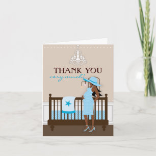 Chic Modern Mom Baby Shower Thank You Card