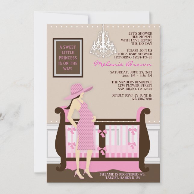 Chic Modern Mom Contemporary Baby Shower Invite (Front)