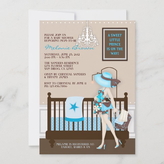 Chic Modern Mom Contemporary Baby Shower Invite (Front)