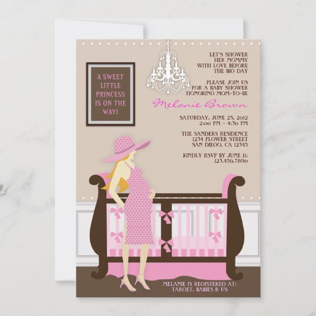 Chic Modern Mom Contemporary Baby Shower Invite (Front)