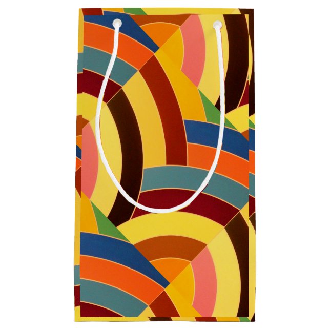 chic modern multi-colour chevrons small gift bag (Front)