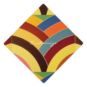 Chic modern multi-colour chevrons Thunder_Cove Graduation Cap Topper