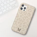 Chic Modern Neutral Colour Leopard Print Monogram iPhone 15 Case<br><div class="desc">This modern yet elegant phone case features a light tan background with subtle leopard print and your name in an elegant serif font. It's the perfect case for anyone who wants a chic design that stands out. Add your initial(s) to customize this design. It also makes a wonderful birthday or...</div>