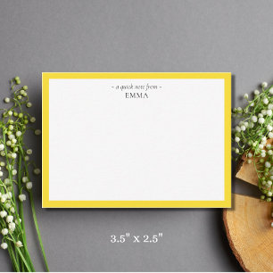 Chic Modern Pineapple Yellow Correspondence Card