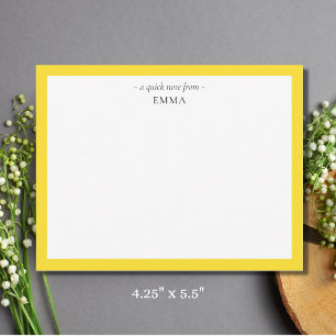 Chic Modern Pineapple Yellow Correspondence  Card