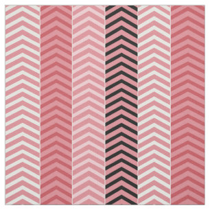 Chic Modern Pink Variegated Chevron Stripes Fabric
