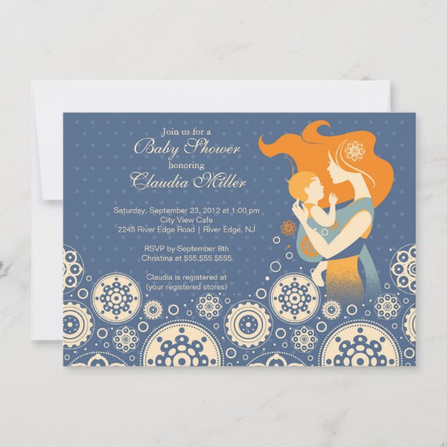 Chic Modern Pregnant Mom Baby Shower Invitation (Front)