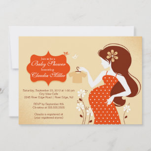 Chic Modern Pregnant Mom Baby Shower Invitation