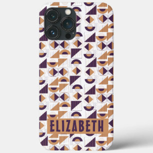 chic modern Purple and gold abstract Pattern iPhone 13 Pro Max Case