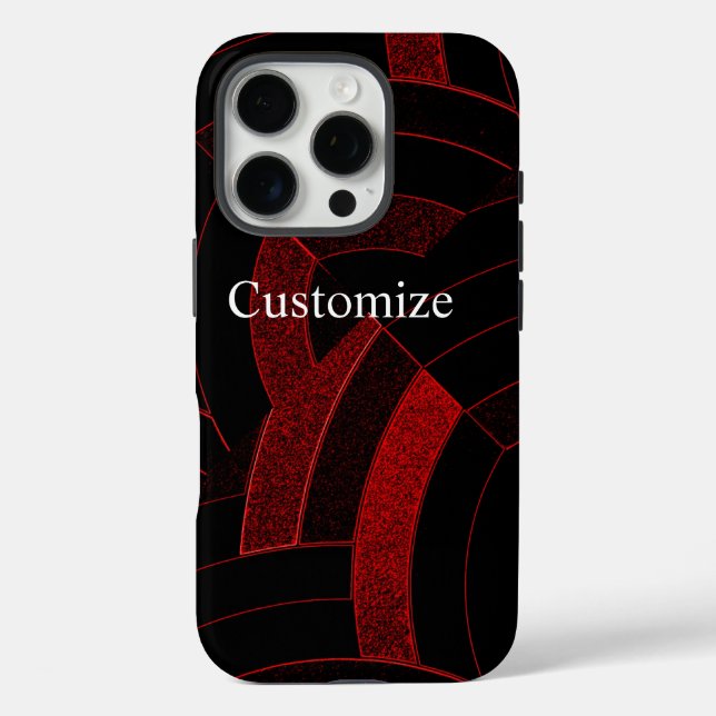 chic modern red/black chevrons Case-Mate iPhone case (Back)