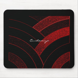 chic modern red/black chevrons Thunder_Cove Mouse Pad