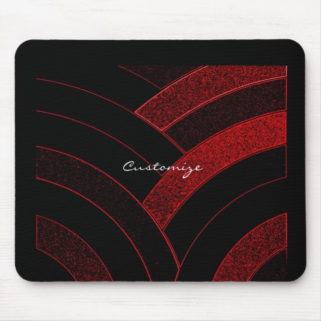 chic modern red/black chevrons Thunder_Cove Mouse Pad (Front)