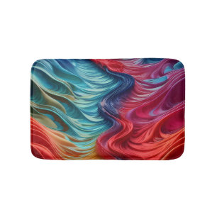 Chic Modern Red Sea Blue Ocean  Bath Mat