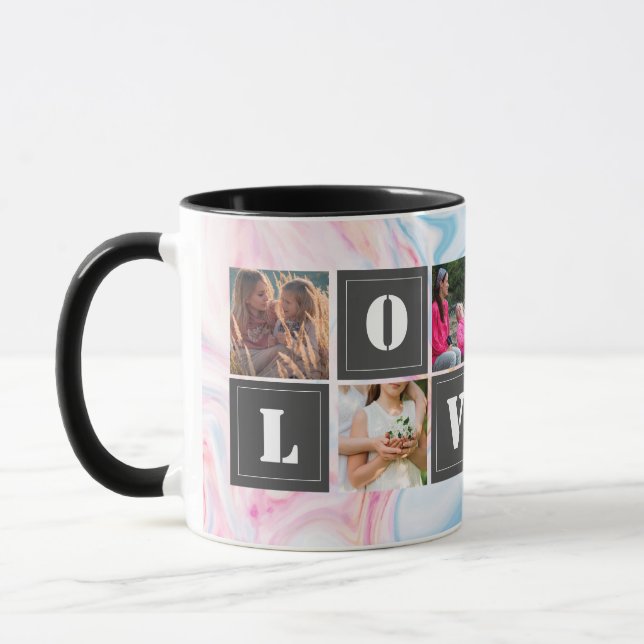 chic modern rose gold marble grey mother gift mug (Left)
