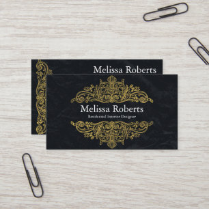 Chic Modern Rustic Home Interior Design Decorator  Business Card