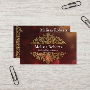 Chic Modern Rustic Home Interior Design Decorator  Business Card