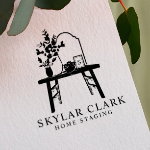 Chic Modern Rustic Home Staging Furniture & Decor Rubber Stamp