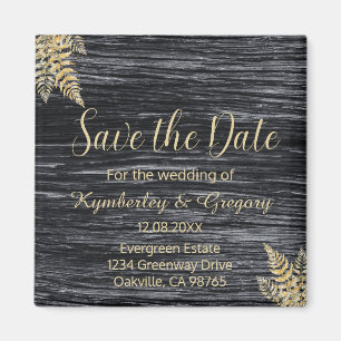 Chic Modern Rustic Marriage Save the Date Magnet