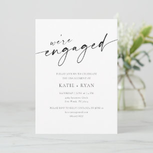 Chic Modern Script Engagement Parties Invitations