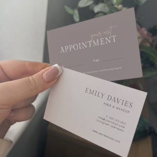 Chic Modern Script Muted Taupe Salon Appointment Card