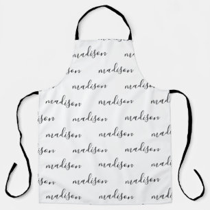 Chic Modern Script Personalized Name Print Apron