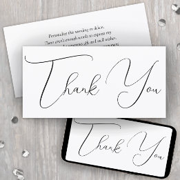 Chic Modern Script Simple Printable Thank You Card