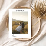 Chic Modern Script Thank You Wedding Postcard<br><div class="desc">A simple thank you post card for friends and family with modern script and serif fonts. A signature is featured on the back with space to write a personal message.</div>