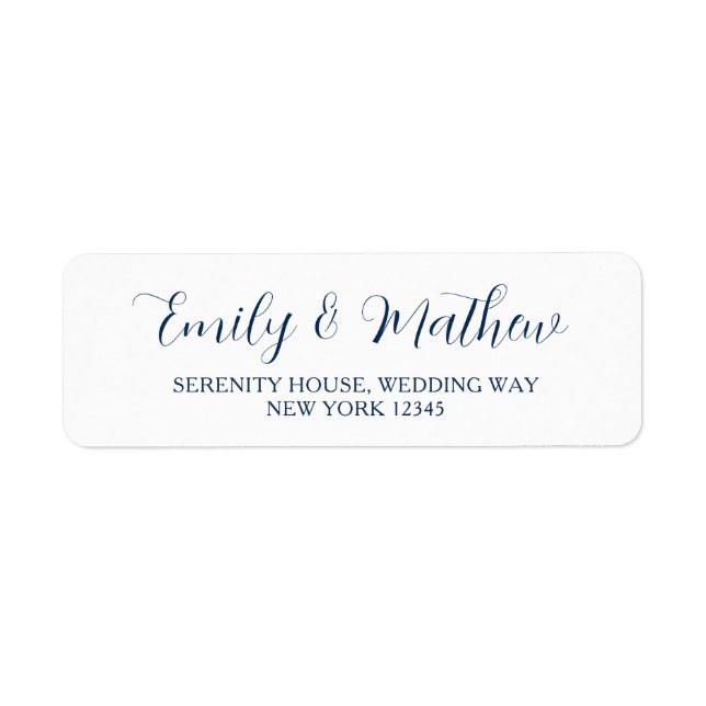 Chic Modern Script Wedding Return Address Labels (Front)