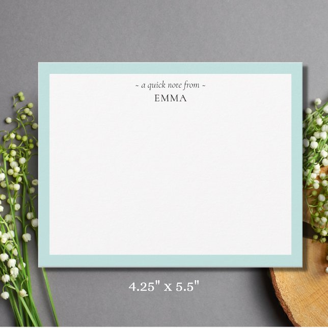 Chic Modern Small 'A Quick Note From' Note Card (Creator Uploaded)