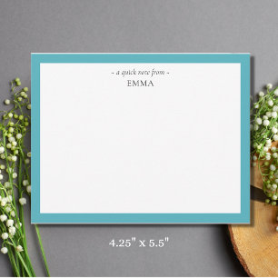 Chic Modern Small Sapphire Blue Correspondence Card