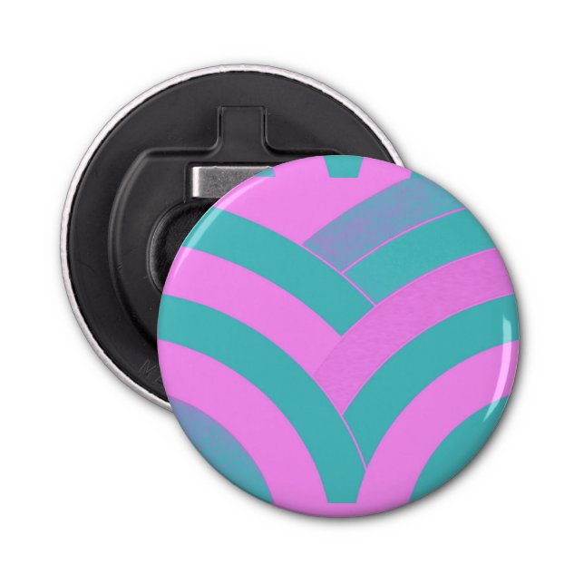 chic modern sophisticated pink/green chevrons bottle opener (Front)
