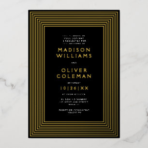 Chic Modern Striped Frame Wedding REAL
