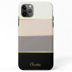 Chic Modern Stripes Pattern with Name