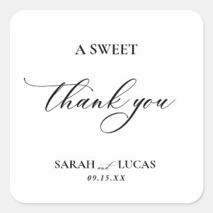Chic Modern Stylish Elegant Wedding Square Sticker