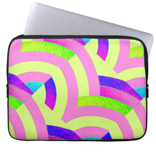 chic modern stylish pink/green chevrons laptop sleeve