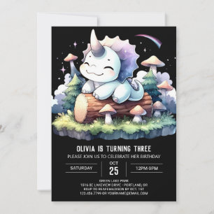 Chic Modern Triceratops Birthday Invitation