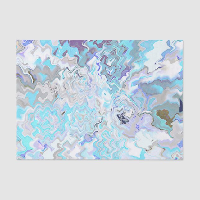 Chic Modern Turquoise & Blue Abstract Design Tissue Paper (Front)