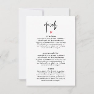 Chic modern typography wedding enclosure card
