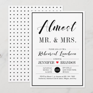 Chic Modern Typography Wedding Rehearsal Luncheon Invitation
