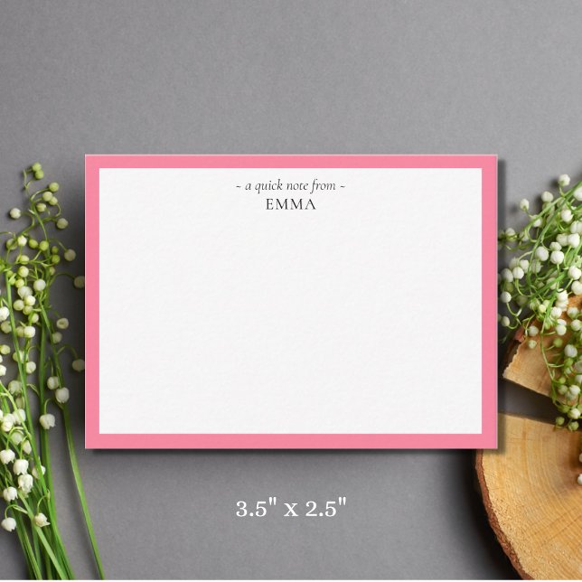Chic Modern Watermelon Pink Correspondence    Card (Creator Uploaded)