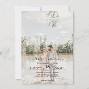 Chic Modern with Photo Wedding Invitation